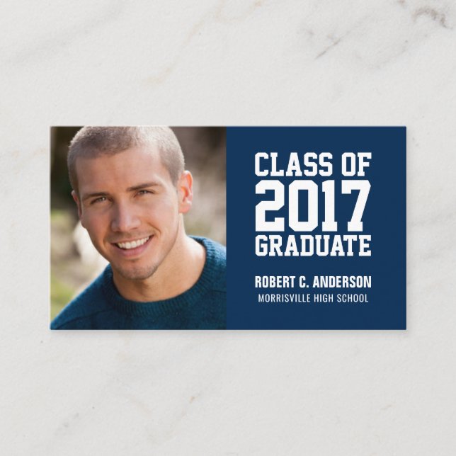 Graduation Name Card Photo - Your Colour Choice (Front)