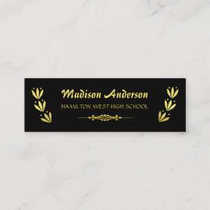 Graduation Name Card Senior Year Insert Gold Black