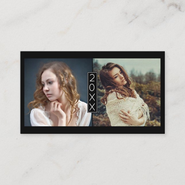 Graduation Name Card Senior Year Inserts Photo Blk (Front)