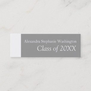 Graduation Name Card Set, White/Grey Keepsake