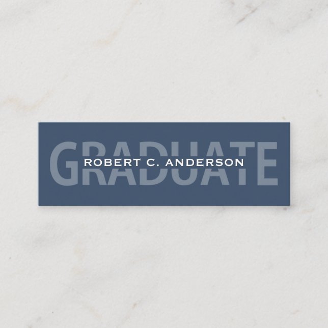 Graduation Name Cards Blue Bold Lettering (Front)