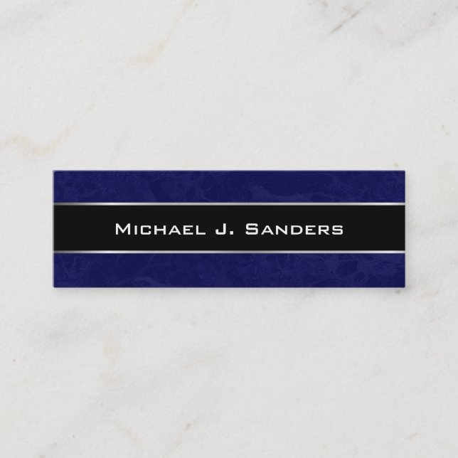 Graduation Name Cards - Marble Blue and Black (Front)