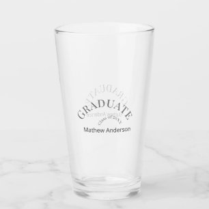 Graduation name class of 20XX gray bold stylish  Glass