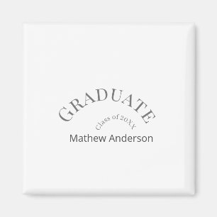 Graduation name class of 20XX gray bold stylish Magnet