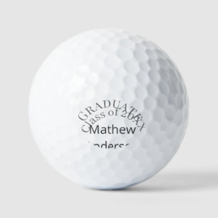 Graduation name class of 20XX grey bold stylish Golf Balls