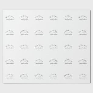 Graduation name class of 20XX grey bold stylish Wrapping Paper