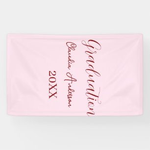 Graduation name class of 20XX mauve calligraphy co Banner
