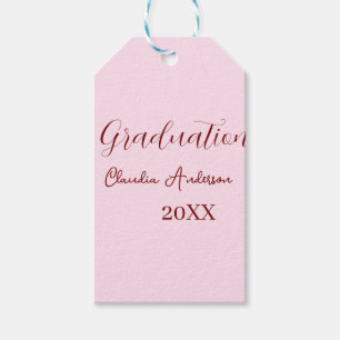 Graduation name class of 20XX mauve calligraphy co Gift Tags