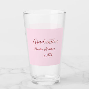 Graduation name class of 20XX mauve calligraphy co Glass