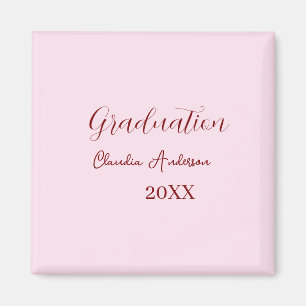 Graduation name class of 20XX mauve calligraphy co Magnet