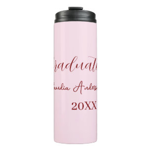Graduation name class of 20XX mauve calligraphy co Thermal Tumbler