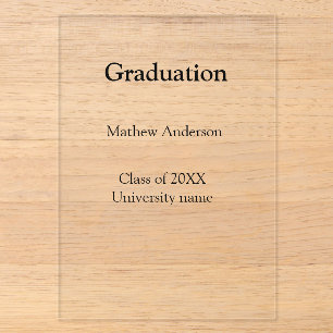 Graduation name class of 20XX university name simp Acrylic Invitations
