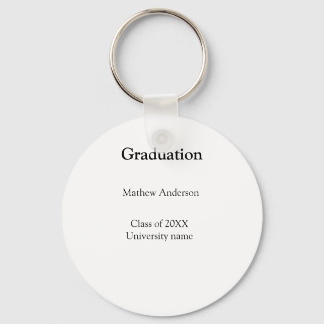 Graduation name class of 20XX university name simp Key Ring (Front)