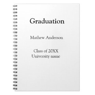 Graduation name class of 20XX university name simp Notebook