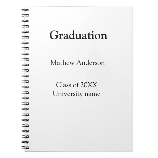 Graduation name class of 20XX university name simp Notebook (Front)