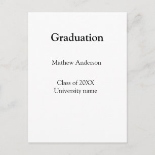 Graduation name class of 20XX university name simp Postcard