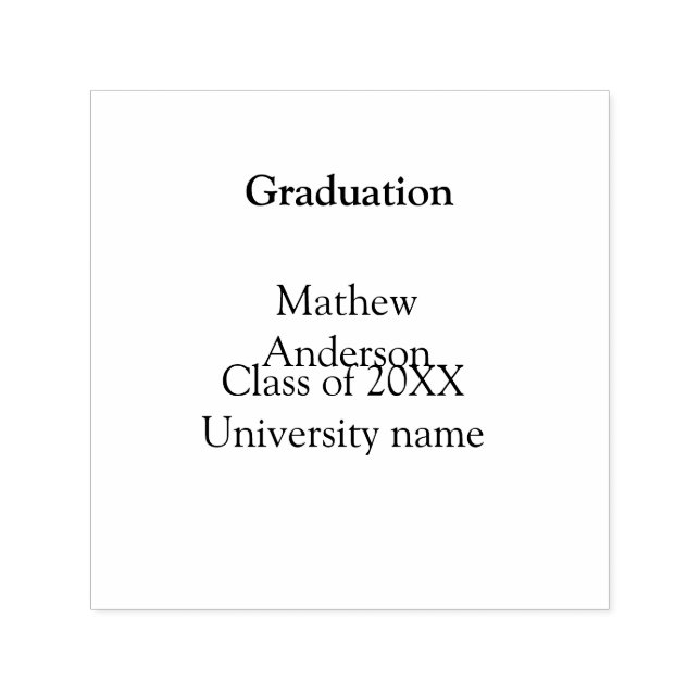 Graduation name class of 20XX university name simp Self-inking Stamp (Design)