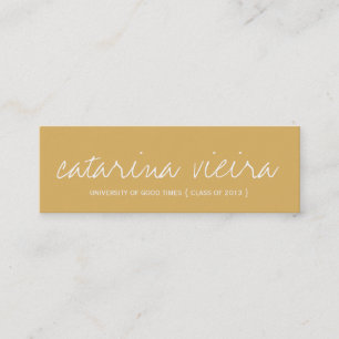 Graduation Name Gold White Class 2013 Simple Calling Card