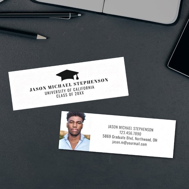 Graduation name insert simple photo card (Graduate name insert card with photo)