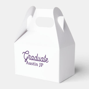 Graduation name purple simple minimal stylish call favour box