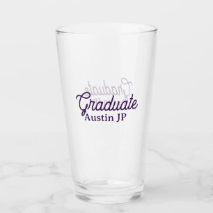Graduation name purple simple minimal stylish call glass