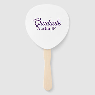 Graduation name purple simple minimal stylish call hand fan