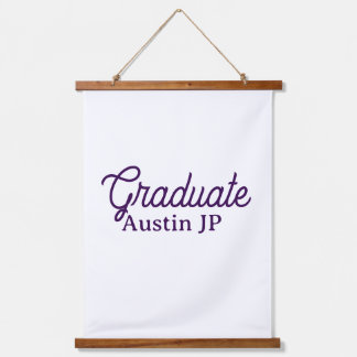 Graduation name purple simple minimal stylish call hanging tapestry