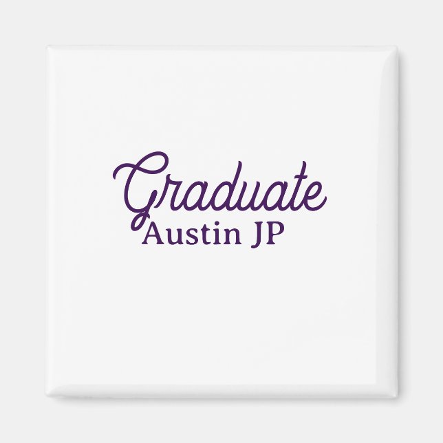 Graduation name purple simple minimal stylish call magnet (Front)