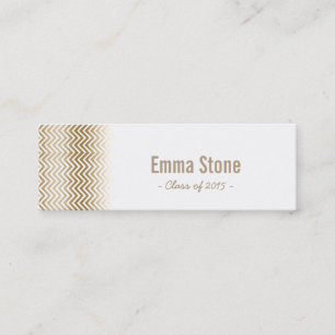 Graduation Name Tag- Gold Chevron Stripes Insert