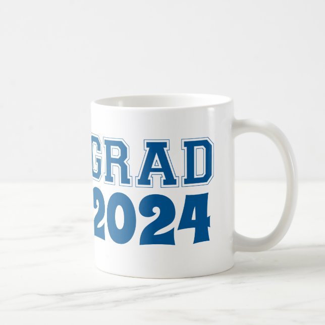 Graduation navy blue class year custom photo coffee mug (Right)