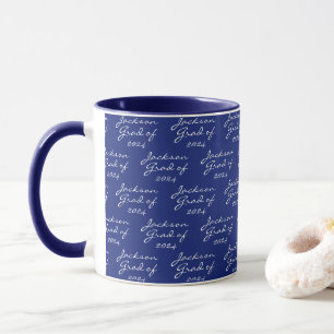 Graduation Navy Blue Personalised Grad Coffee Mug