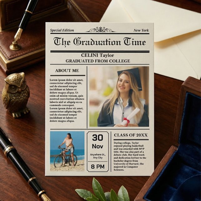 Graduation News Keepsake Invitation - Printable (Graduation News Keepsake Invitation - Printable
Graduation News Keepsake Invitation)