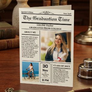Graduation News Keepsake Invitation - Printable