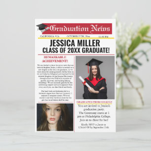 Graduation Newspaper College Unique Announcement