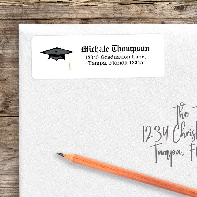 Graduation Newspaper Return Address  Label (Graduation newspaper print return address label)