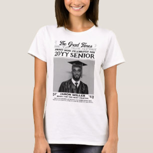 Graduation Newspaper Shirt, Proud Mum Graduate  T-Shirt