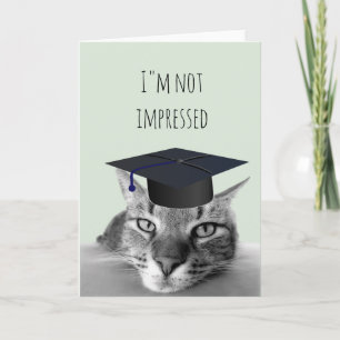 Graduation Not Impressed Angry Cat Humour Card