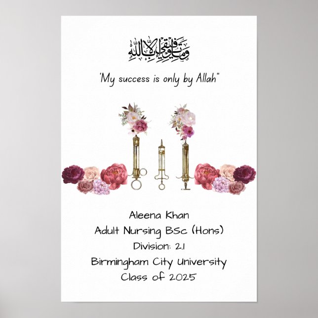 Graduation Nurse Degree certificate  Poster (Front)