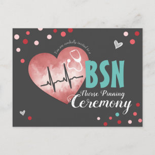 Graduation Nurse Pinning Ceremony Pink Heart Postcard