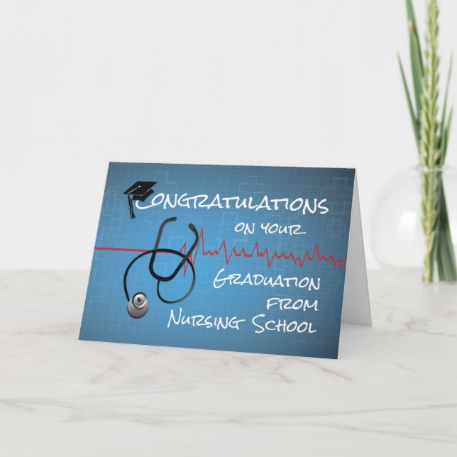Graduation Nursing School Congratulations Stethosc Card (Front)