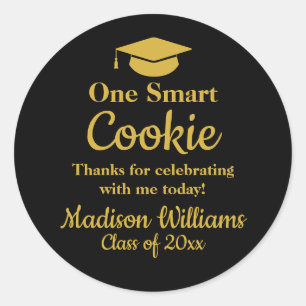 Graduation One Smart Cookie To go Grad Treat Favou Classic Round Sticker