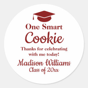 Graduation One Smart Cookie To go Grad Treat Favou Classic Round Sticker