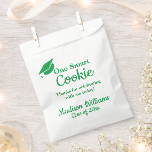 Graduation One Smart Cookie To go Treat Green Grad Favour Bag