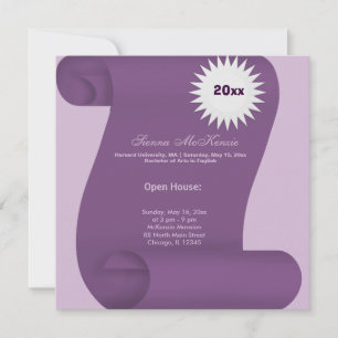 Graduation Open House (Purple) Invitation
