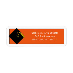 Graduation Orange Return Address Labels