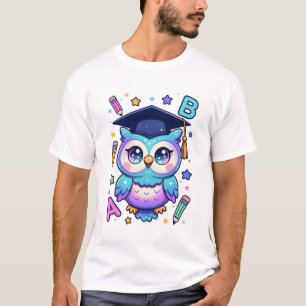 Graduation Owl in Cosmic Sparkles T-Shirt