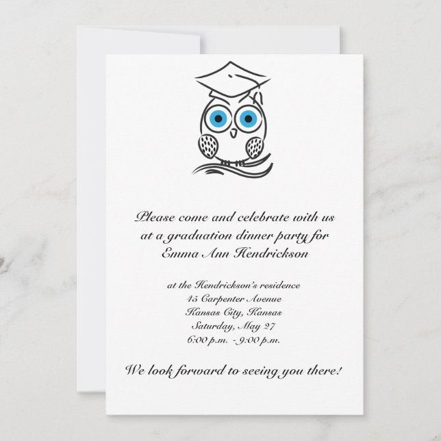 Graduation owl invitation (Front)