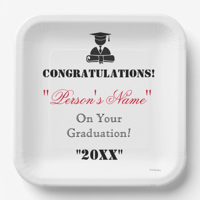 Graduation Paper Plate - HAMbyWG (Front)