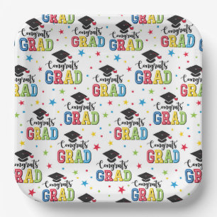 Graduation Paper Plates, Congrats Grad Party Plate