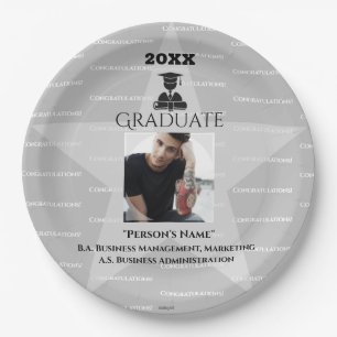 Graduation Paper Plates Star with photo- HAMbyWG